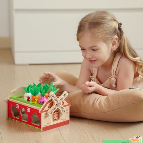JAUNTY Montessori Toy for Toddlers 1 2 3 Years Old, Wooden Farm Shape Sorting Toy for Baby Boys Girls 1-3, Educational Learning Sensory Toy 1 Year Old Gift for 1st First Birthday - Image 6