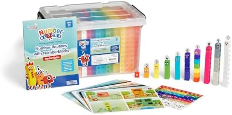 hand2mind Number Routines with Numberblocks Class Set, Preschool Learning Activities, Math Manipulatives Kindergarten, Counting Blocks, Linking Cubes, Kids Educational Toys by hand2mind