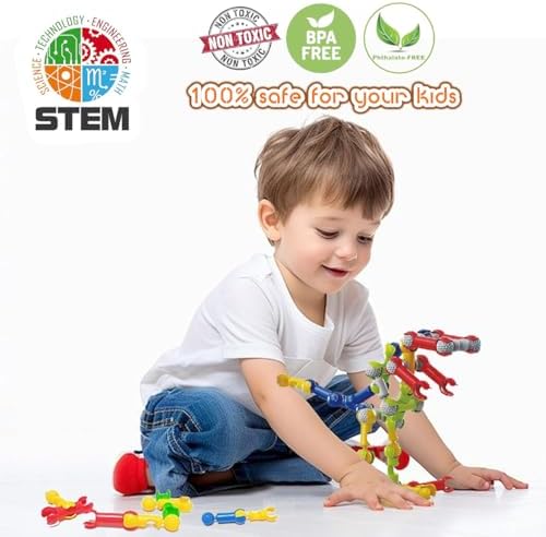 KUTOI Stem Building Blocks Set - 167 Pcs With Wheels - Ideal for 5 Year Old Boys and Girls - Educational and Creative Building Games - Image 3