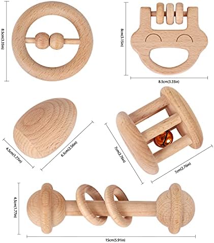 TOWO Wooden Baby Rattles Maracas, Musical Shaker Toy for Infants - Image 4
