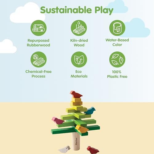 PlanToys® Wooden Balancing Tree Game | Montessori Stacking Toy with Birds for Fine Motor Skills & Coordination | Educational Game for Toddlers, Preschool Kids & Family Play - Image 3
