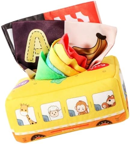 Baby Tissue Box Toy Set with Crinkly Sounds for Early Development by Healifty