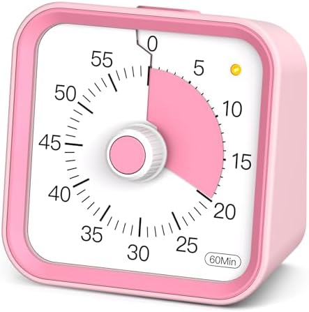 Visual Timer for Kids, Cute Timer with Pause Function, Pink by InfPokidCuteVisualTimer