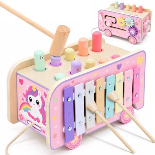 Wooden Montessori Toys for 1 Year Old, 1st Birthday Gift for Girls 1-3 by Unknown