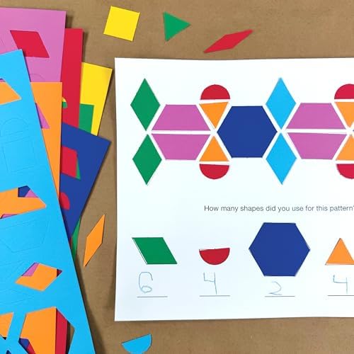 Pattern Block Shapes, Math Manipulatives, 882 Piece - Image 2