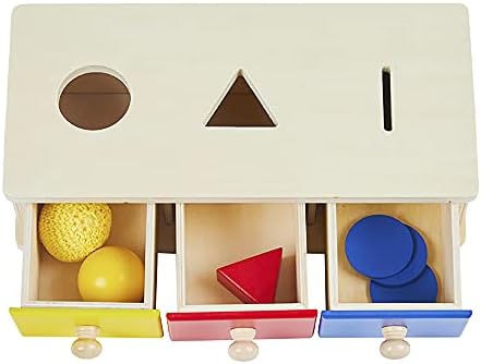 Montessori Box with Bins Coin Object Permanence and Drawer Infant & Toddler - Image 3