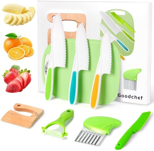 Goodche 8 Pieces Toddler Knife Set- Kids Cooking Sets Real by Discoverthejoyofcooking