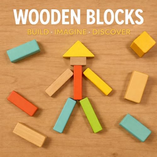 MOD 100-Piece Wood Building Blocks Set — Includes Heavy Duty Shape-Sorter Lid & Storage Bucket Pastel Color Wooden Blocks, Educational Screen-Free Toy for Toddlers Ages 1 2 3 - Image 4