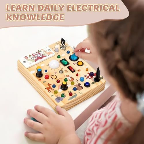Joyreal Wooden Busy Board for Toddlers - Montessori Toys for 1 2 3 Year Old - Image 6