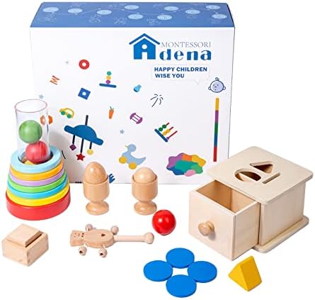 Adena Montessori Baby Interactive Toys Wooden Play Kit 9-15 Months by AdenaMontessori