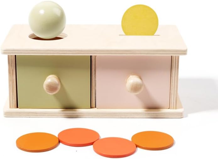 Coin & Ball Drop Box – Wooden Push/Pull Posting Toy for Toddlers, Object Permanence, Sorting, Pincer Grasp, Fine Motor Skills, Practical Life Toy for Kids Ages 3–6 - Image 6