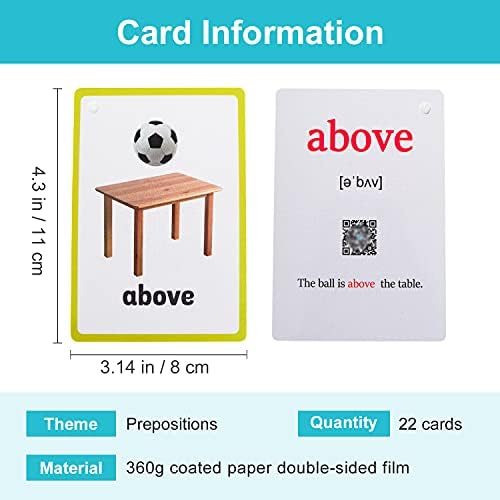 Lilias Prepositions Flash Cards, Toddler & Preschool Learning Toys, Kindergarten Homeschool Supplies, 22 Cards, 4.3 X 3.14 Inch - Image 2