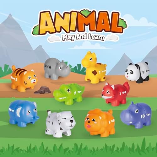 Animal Number Learning Toys for Toddlers Kids 3-5, 10 Unique Animals - Image 2