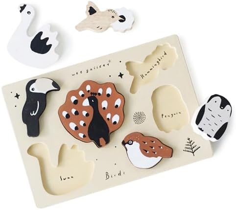 Wee Gallery Wooden Tray Puzzle Bugs, Montessori Toy for Toddlers and Preschoolers for Early Learning and Fine Motor Skill Development, Sustainable Educational Puzzle for Kids by WeeGallery
