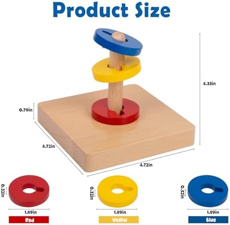 Adena Montessori Wooden Twist & Sort Circle Toy, 12m+ - Image 7