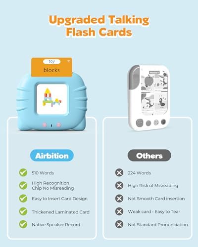 Airbition Talking Flash Cards for Toddlers Ages 1‑4, 510 Words English Blue - Image 6