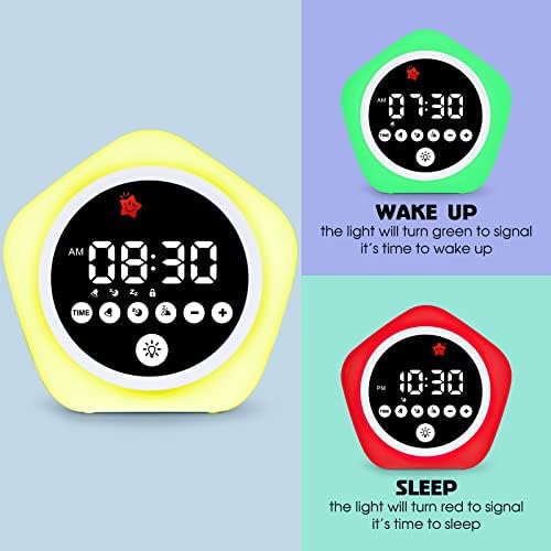 Kids Alarm Clock, Ok to Wake Clock with Green Light Red Light, Toddler Sleep Training Clock for Children (Pack of 2) - Image 2