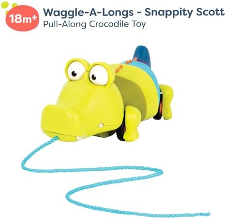 B. toys Pull Along Toy, Waggle-A-Longs Snappity Scott Crocodile Toy - Image 5