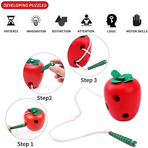 Sealive Early Development Wooden Lacing Toys, Montessori Activity - Image 2