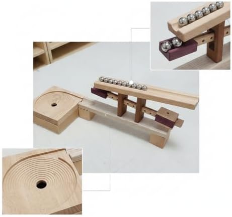 Wooden Marble Run Smooth Marble Run with Spiral Board Sturdy Learning Game for Preschoolers - Image 7