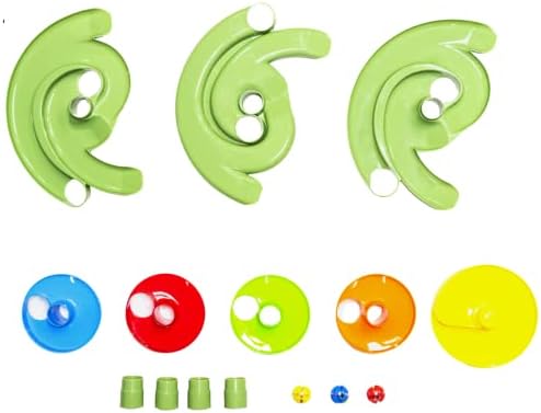 WEofferwhatYOUwant 2-Way Ball Drop – Montessori STEM Ball Tower Toy for Toddlers 9M+ | Dual Ramp Design, Expandable Green Tracks, Large Rattle Balls, Easy Assembly, BPA-Free Safe Plastic - Image 5