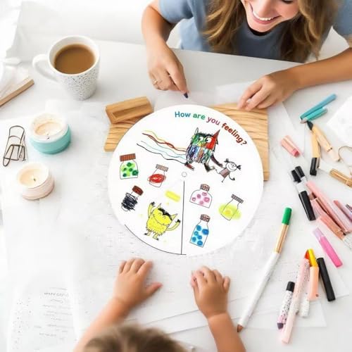 Felt Monster Emotion Wheel for Kids, Interactive Feelings Chart, Social Emotional Learning Tool for Parent-Child Communication & Classroom Activities - Image 5