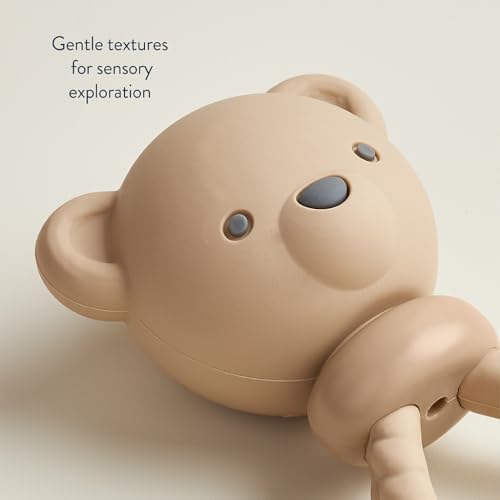 Itzy Ritzy Silicone Rattle Toy, Teething Toy with Soft Jingle Sound (Bear) - Image 4