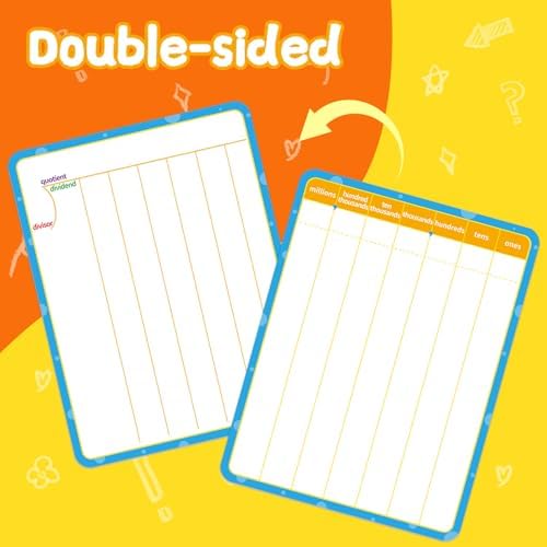 12 Pack Double Sided Division Dry Erase Board,12" x 9" Multiplication Flash Cards,Math Manipulatives Small White Board for Kids,Math Games Chart for Preschool Learning,Homeschool Essentials - Image 3
