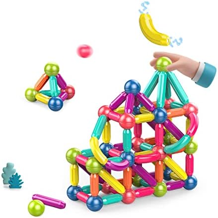 Ferthor Fun Learning Boys Girls Toys Age 4-5,Magnetic Blocks Magnet Toys for Toddlers 1-3,Magnetic Balls and Rods Set Educational Magnet Building Blocks,Kids Toys for 3+ Year Old Gifts(25pcs) by Ferthor+Fun