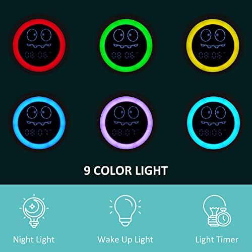 Kids Alarm Clock, Toddler Sleep Training Clock with Night Lights, Sound Machine, Time to Wake Dinosaur Alarm Clock for Children, Gift Ideas for Kids Toddler Boy Girl (Green) - Image 3