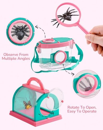 ROBUD Upgraded Bug Catcher for Kids, Bug Catching Kit with Bag Kit, Pink Outdoor Exploration Set for Camping, Montessroi Toy for Kids Coming Closer to Nature，WRP59 - Image 4