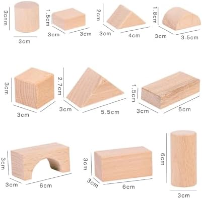 Wooden Building Blocks Educational Toy Set Building Stacking Blocks with Beech Wood Natural Texture for Open Ended Construction Suitable for Preschool Centers Creative Challenges - Image 7
