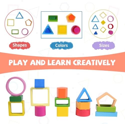 Montessori Toys for 1 Year Old, Stacking Toys Shape Sorter for Toddlers 1-3 - Image 5
