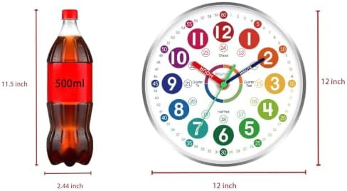Roymnie Wall Clock 10" for Kids Learning Teaching Silent Battery Operated - Image 2