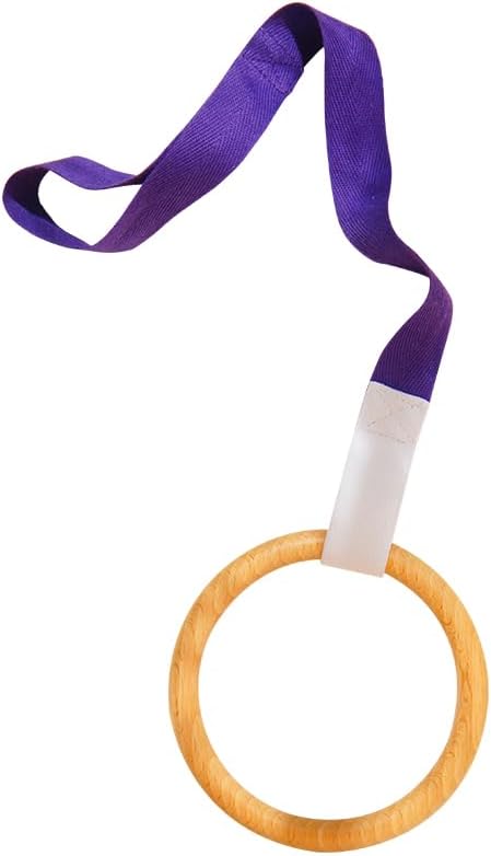 Baby Pull Ring, Wooden Activity Ring with Strap, Early Development Toy by Purgano