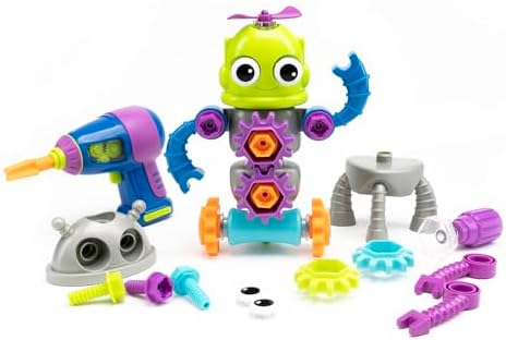 Educational Insights Design & Drill Robot Workshop - Construction Toys & Tools for Kids, Robot Toy Building Sets, Kids' Tool Set with Real Electric Drill Toy, Take Apart STEM Set, Gifts for Ages 3+ - Image 4