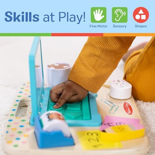 Melissa & Doug Wooden Work & Play Desktop Activity Board Infant and Toddler Sensory Toy - FSC-Certified - Image 5