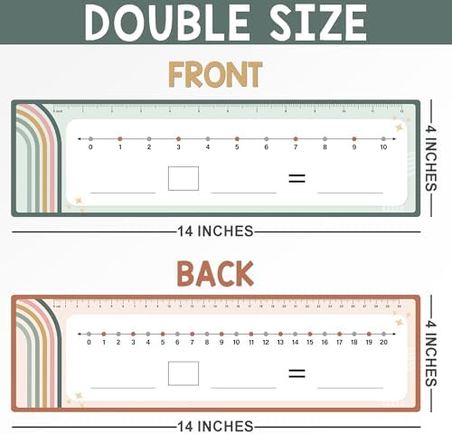 Number Line Dry Erase Boards Cards, 26 Pack 4x14 Rainbow Boho - Image 2