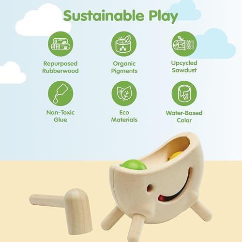 PlanToys® Miracle Pounding II Wooden Pounding Bench Toy for Kids Ages 2+ | Montessori Fine-Motor & Hand-Eye Coordination Activity for Focus & Strength | Eco-Friendly Educational Toy - Image 3