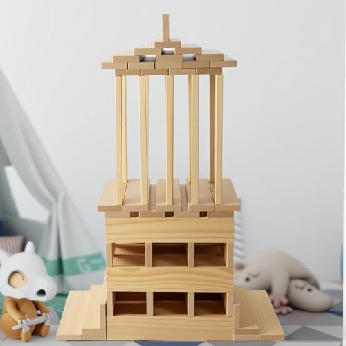 Giant Wooden Building Blocks for Kids& Classrooms - 32Pcs Extra Large Pine Construction Planks 19.7 in, Big Building Blocks Set for Outdoor & Indoor STEM Play, Jumbo Preschool Educational Toy (44 lbs) - Image 5