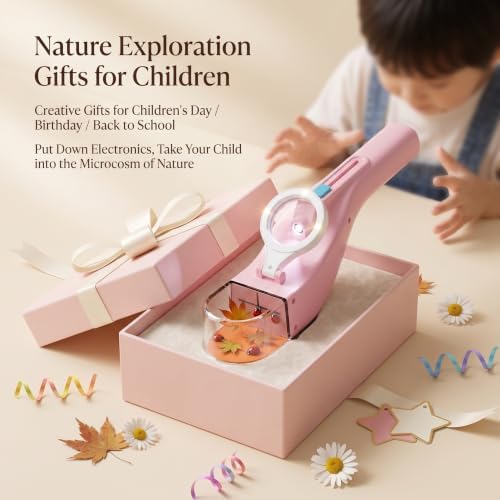 Baideluo Bug Catcher Kit for Kids 3-8 with Light & Magnifier (Pink) - Image 5