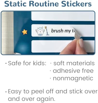 JJPRO Bedtime/Morning Routine Chart - Magnetic Daily Schedule Board for Kids - Outer Space - Image 4