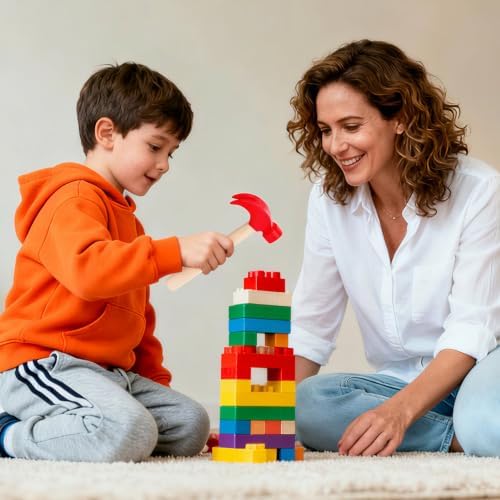 3 PCS Toy Hammers, Wooden Hammer Toys Mallets, Simulation Fake Plastic Maintenance Tools for Birthday Party Supplies - Image 6