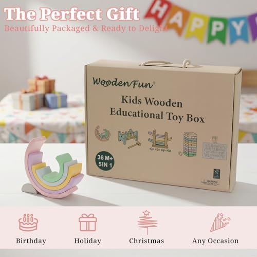 WOODENFUN Wooden Montessori Kids Toys Play Kit, Educational Learning Set - Image 3