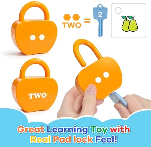 Apple Locks with Keys Toys for Toddlers Ages 3-5 – Montessori Number Toys for Kids 3 Year Old | Counting Games | Preschool & Kindergarten Classroom Must Haves - Image 4