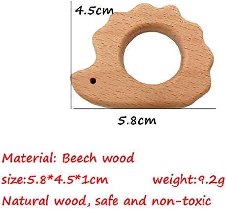 2pcs Natural Wooden Hedgehog Montessori Toy Pendant Pure Natural Beech Wood Animal Shape for Handmade Home Decoration Craft Accessory (Hedgehog 2pcs) - Image 2