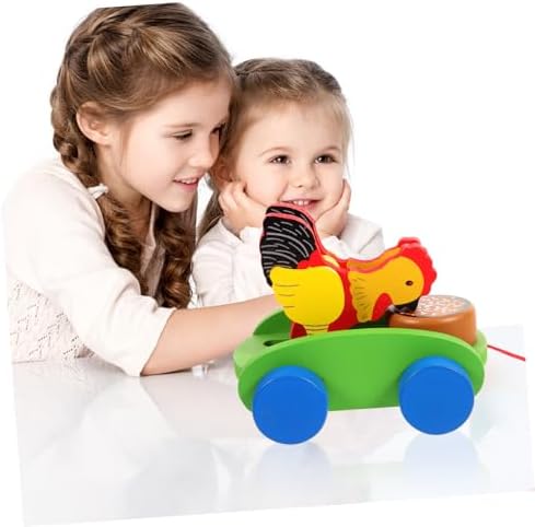 Kids Wooden Chicken Pull Toy Cart for Early Educational Play - Image 4
