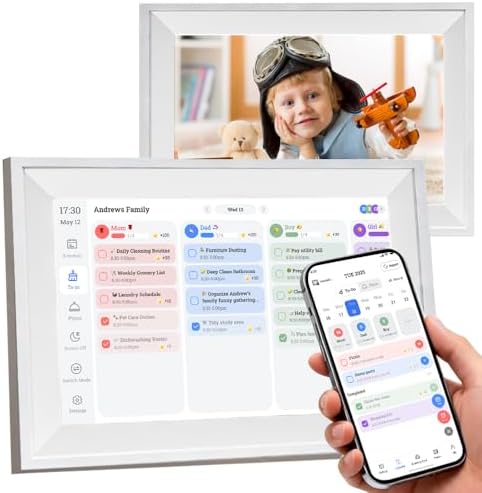 10.1" Smart Chore Chart & Visual Schedule for Kids - Digital Daily Routine Board, Neurodivergent Friendly Gamified Planner Display, App Syncs w/Google Calendar, No Subscription White (Plain Edition) by Hakrdrdo-Giftideaforlove