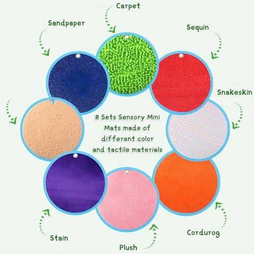 Boao 8 Set Mini Sensory Mats for Autism Kids Sensory Floor Tiles, Round - Image 2