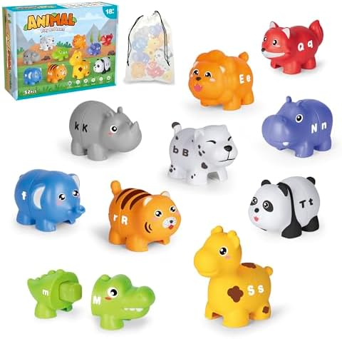 Animal Alphabet Learning Toys for Toddlers Kids 3-5, 10 Unique Animals by Jetbotell
